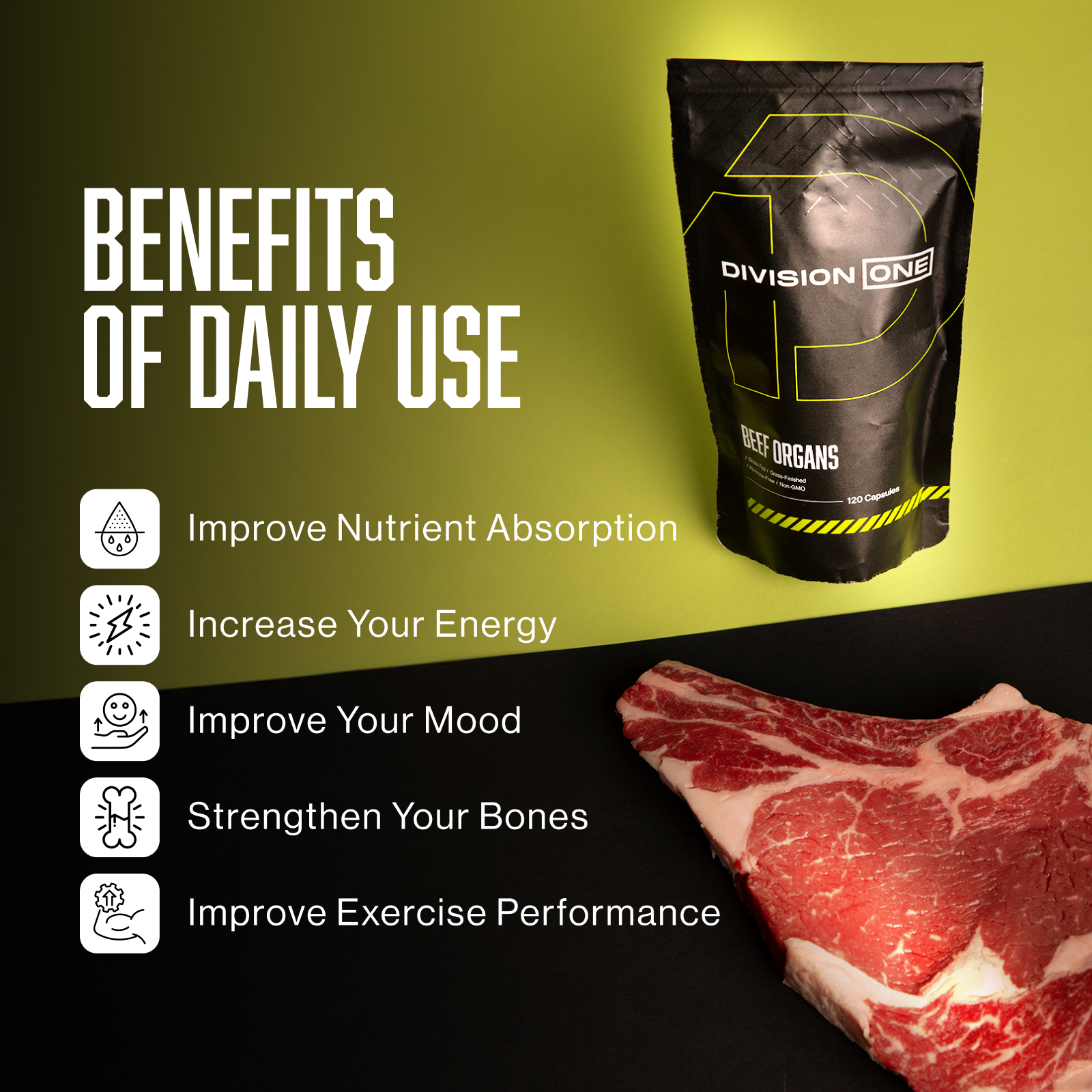 Division 1 Beef Organs - Primal Blend With Liver, Heart, & Kidney