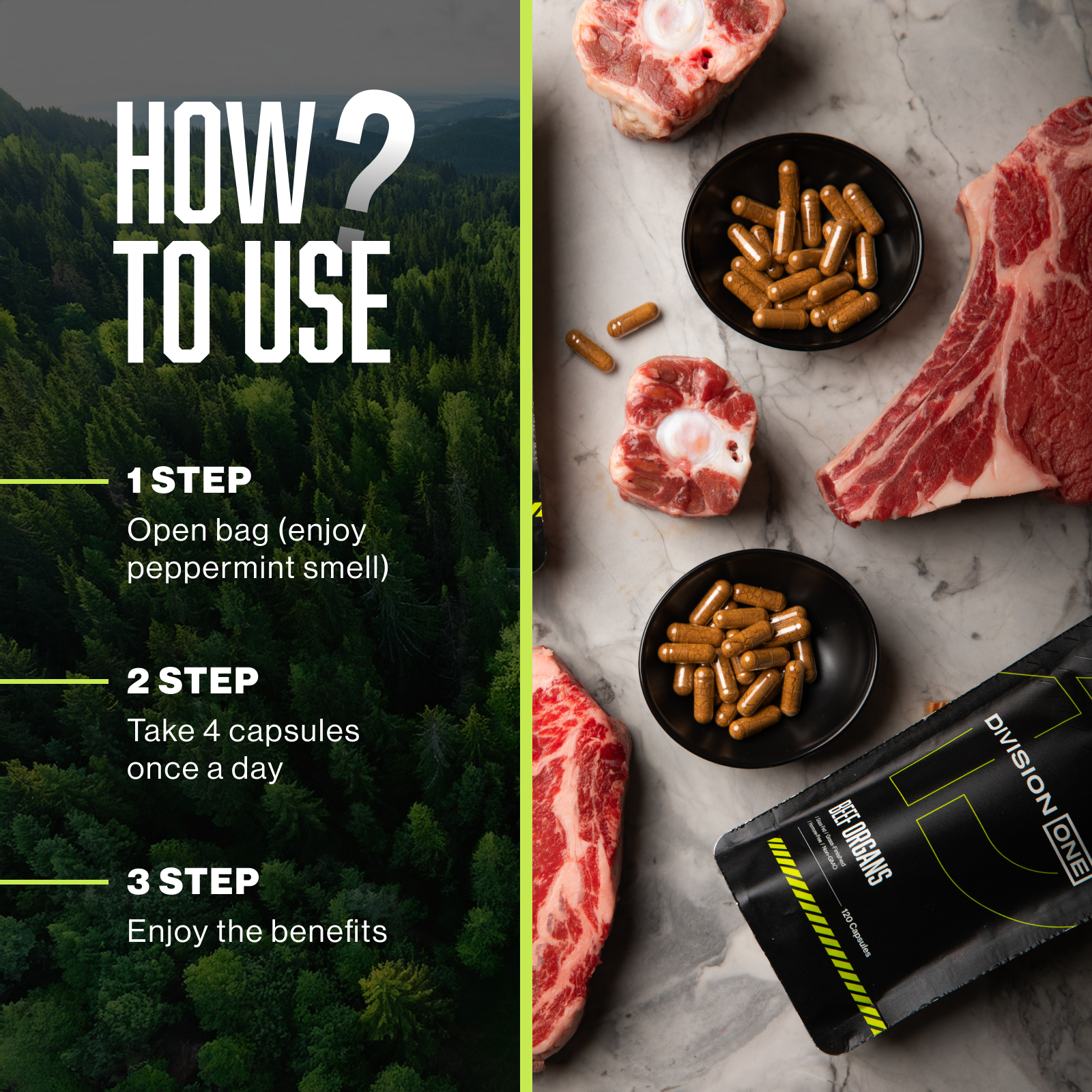 Division 1 Beef Organs - Primal Blend With Liver, Heart, & Kidney
